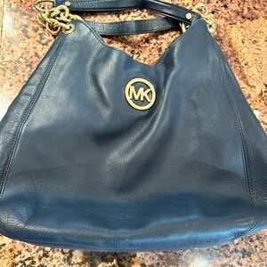 Michael Kors Navy Blue Leather Shoulder Bag, great condition